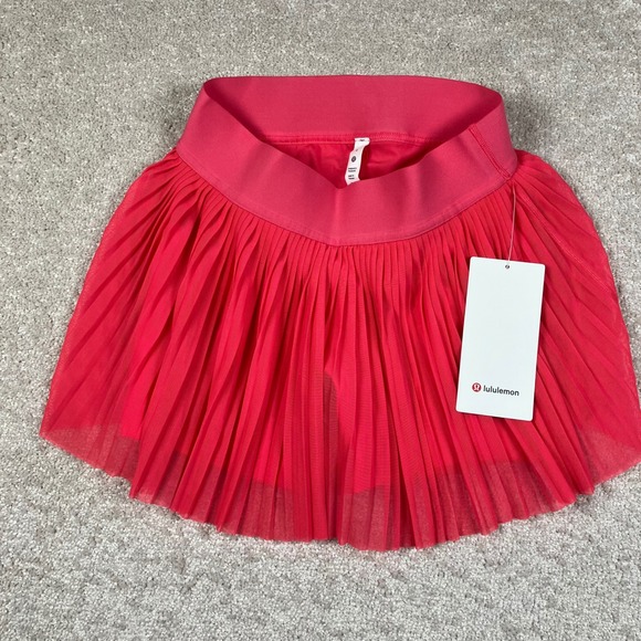 NEW Lululemon Mesh Pleats Mid Rise Mini Tennis Skirt Skort Pink Size 4 NWT $98 - Picture 1 of 8